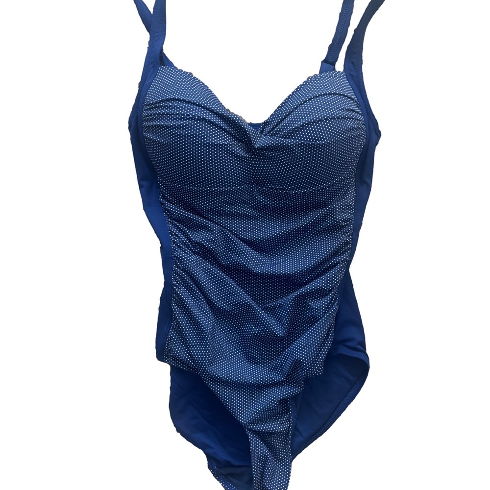 nipTuck One-Piece Swimsuit – Navy Blue Polka Dot – US 6